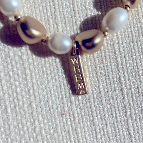 WHITE HOUSE BLACK MARKET Set of 3 Gold and Pearl with Charms Stretch Bracelets - Picture 4 of 6